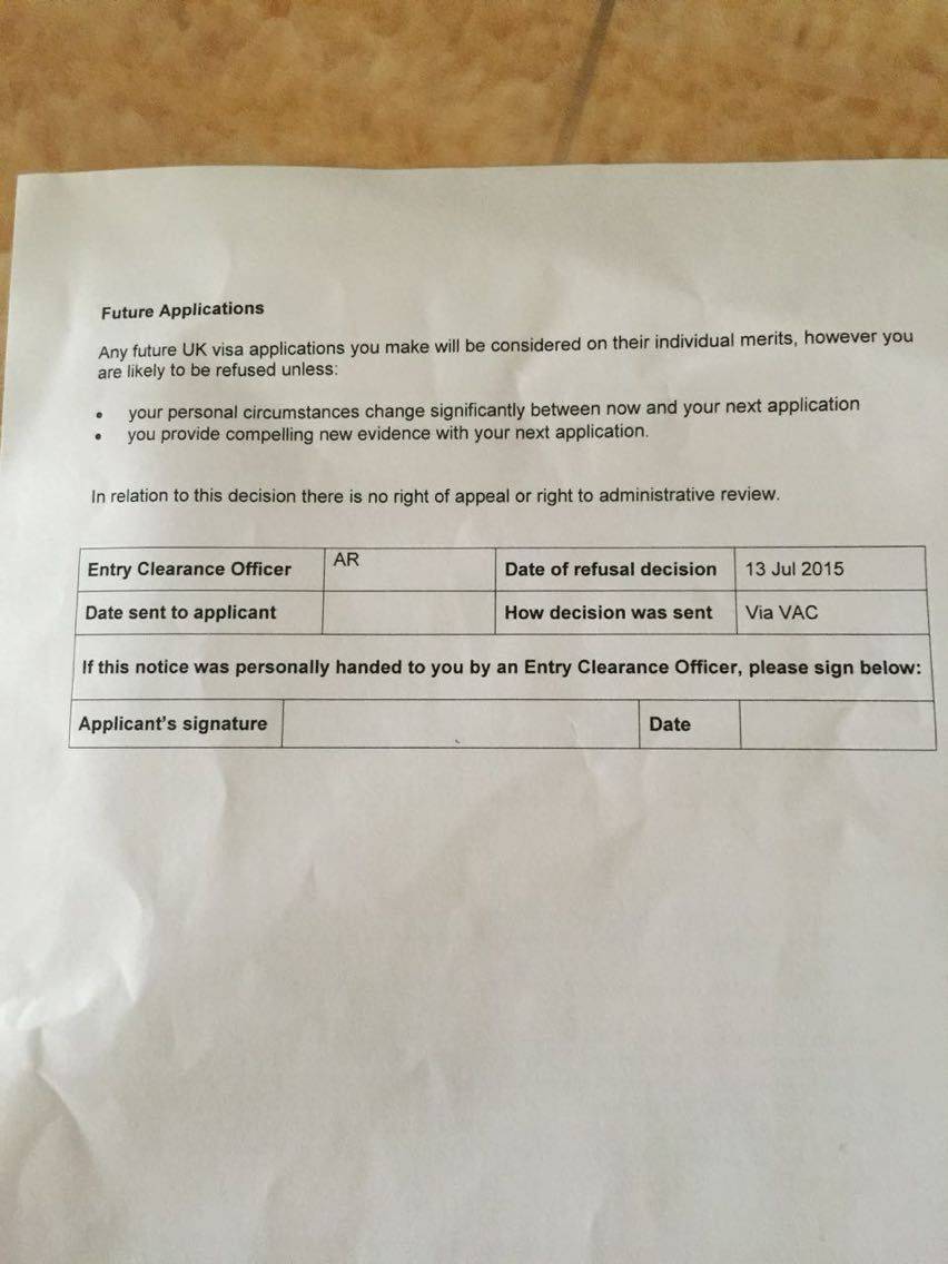 白本英国一签被拒,二签求救! - 签证