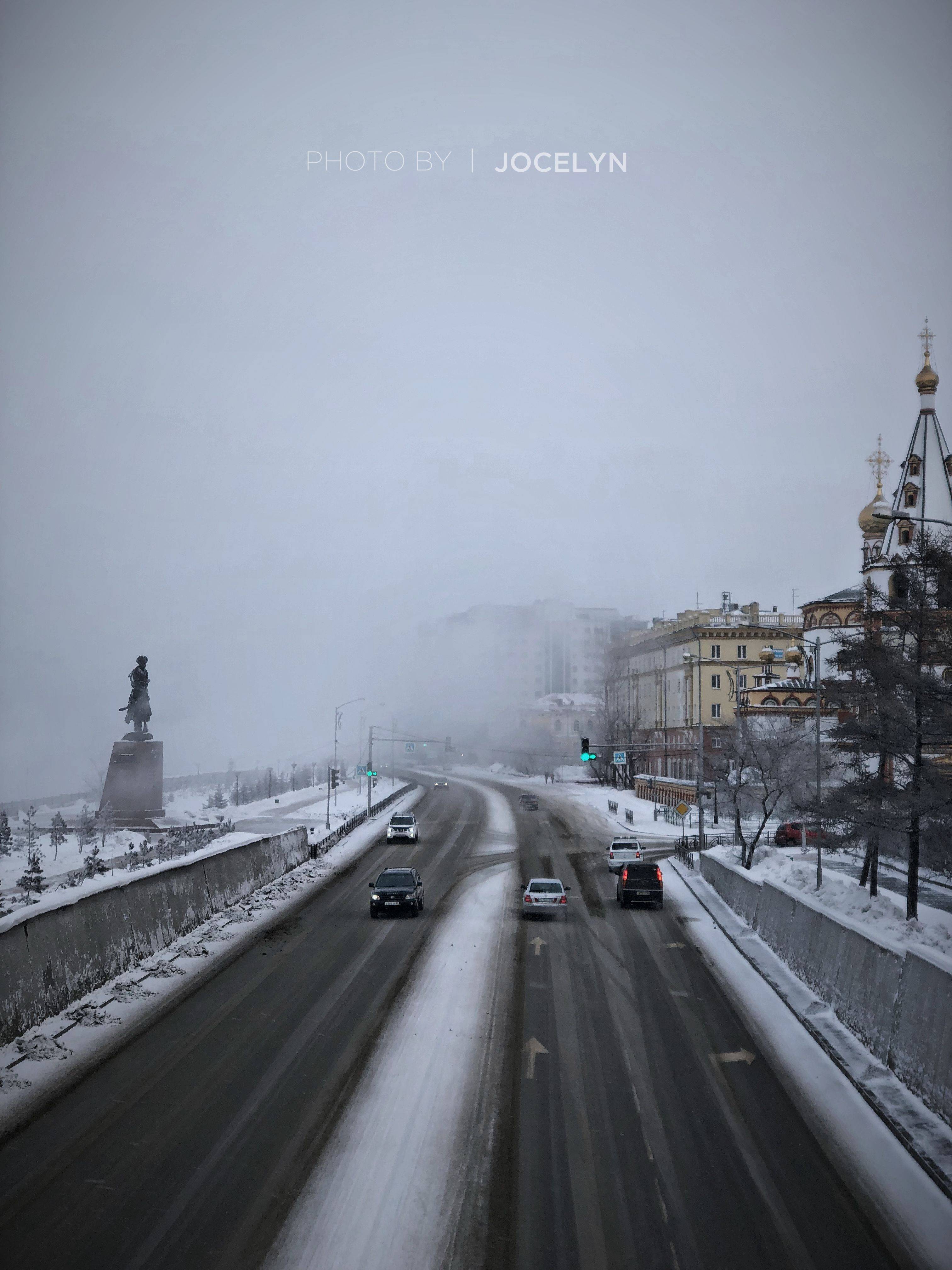 极端恶劣天气下的贝加尔湖之眼睛的天堂身体的