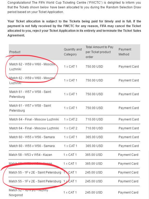 世界杯门票转让(有半决赛)