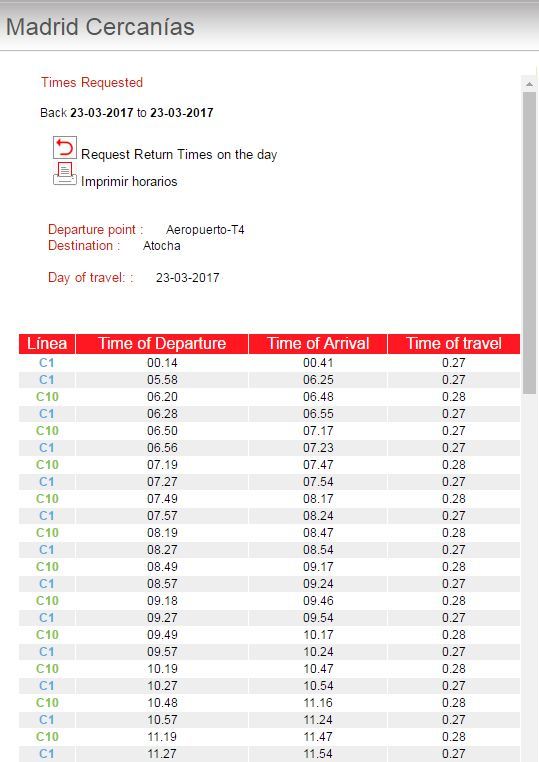 马德里机场T4航站楼是否能换到C10小火车去A