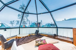 【穹顶玻璃屋】芬兰列维金冠玻璃屋Golden Crown 半山全景 奢华享受 冬季赏极光