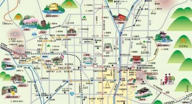 京都旅游景点地图京都旅游地图中文版 京都景点地图中文版