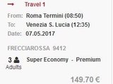 5月7号意大利去威尼斯的火车票三张便宜转了