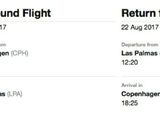转让哥哈往返大加那利群岛的机票（挪威航空）