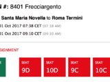 【十一意铁】低价转让10月1日佛罗伦萨-罗马早班车票4张