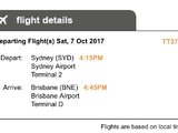 转让10月7日下午悉尼至布里斯班双人单程机票，布里斯班酒店一晚