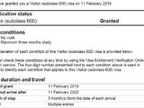 2019.1.30在线申请澳大利亚600旅游签证2.11号电调 出签