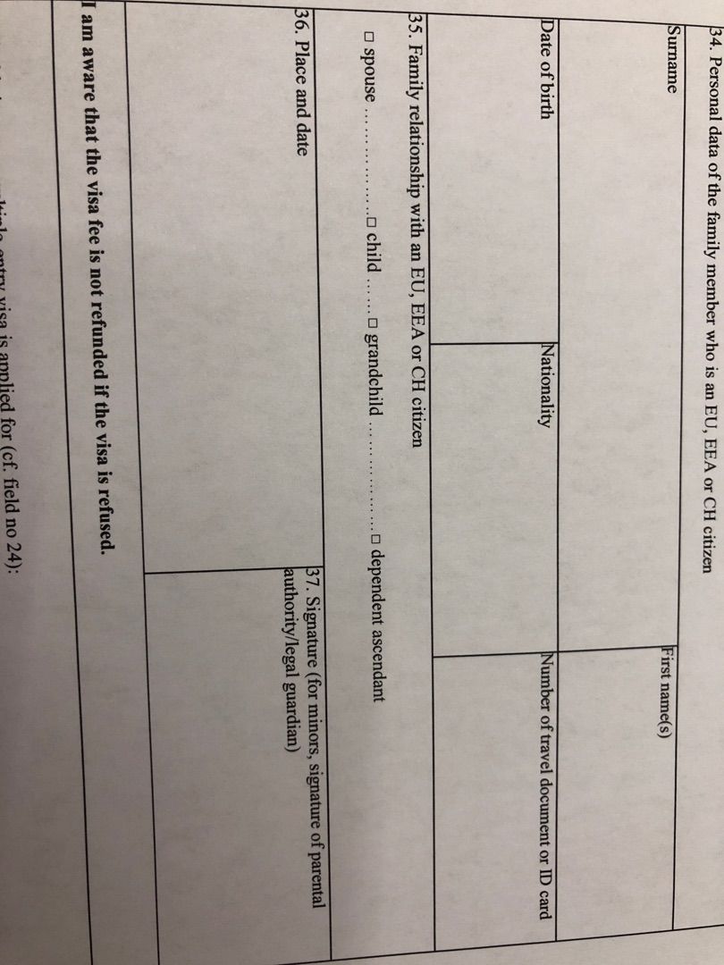 西班牙申根签证申请表填写问题