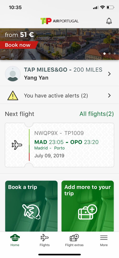 葡萄牙航空官网订票,不知是否成功