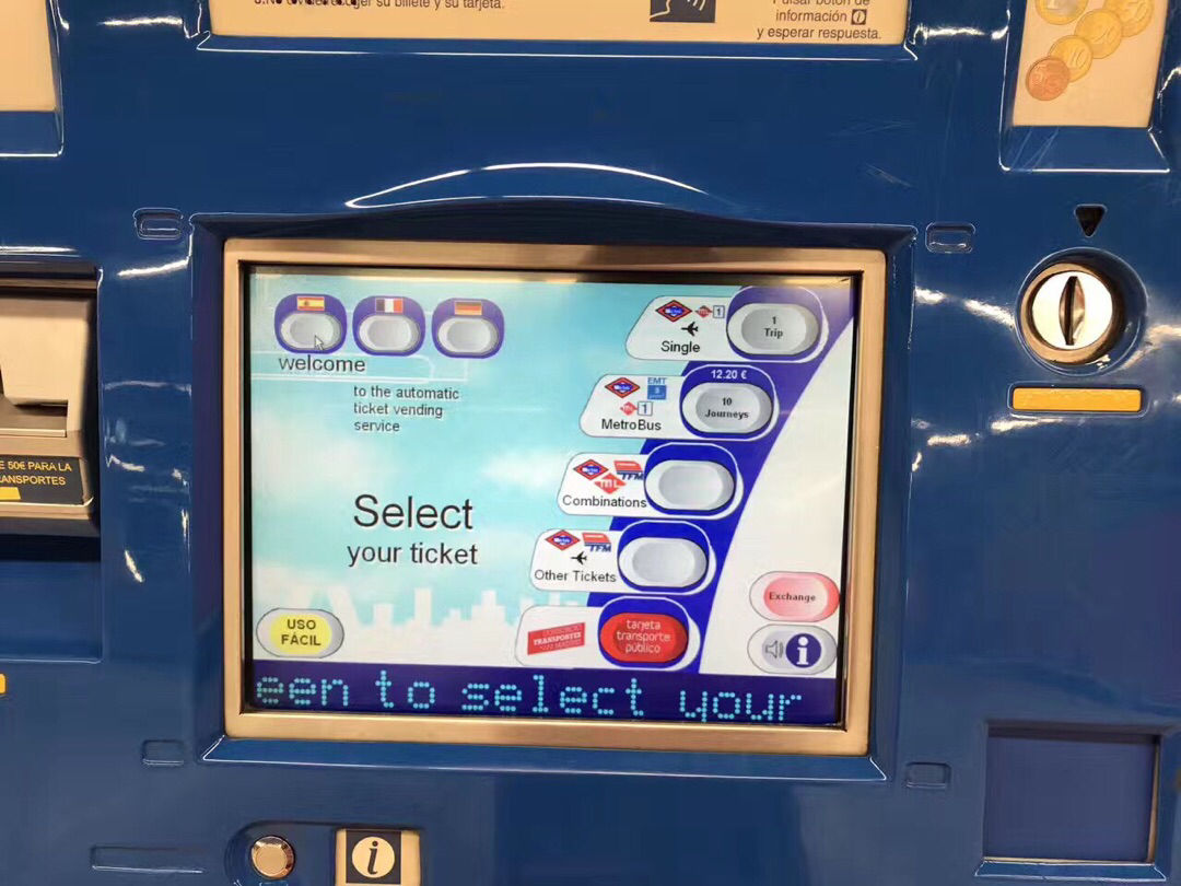 马德里地铁10次票购买流程求大神告诉(英文不
