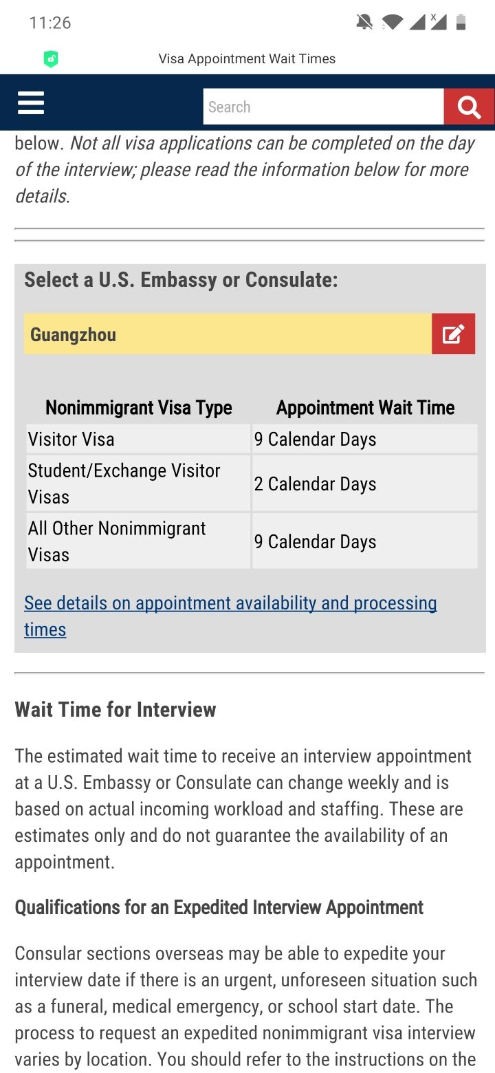 请问美国面签 广州现在最快能约到什么时间?