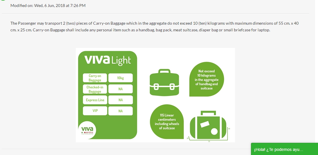 vivaaerobus baggage