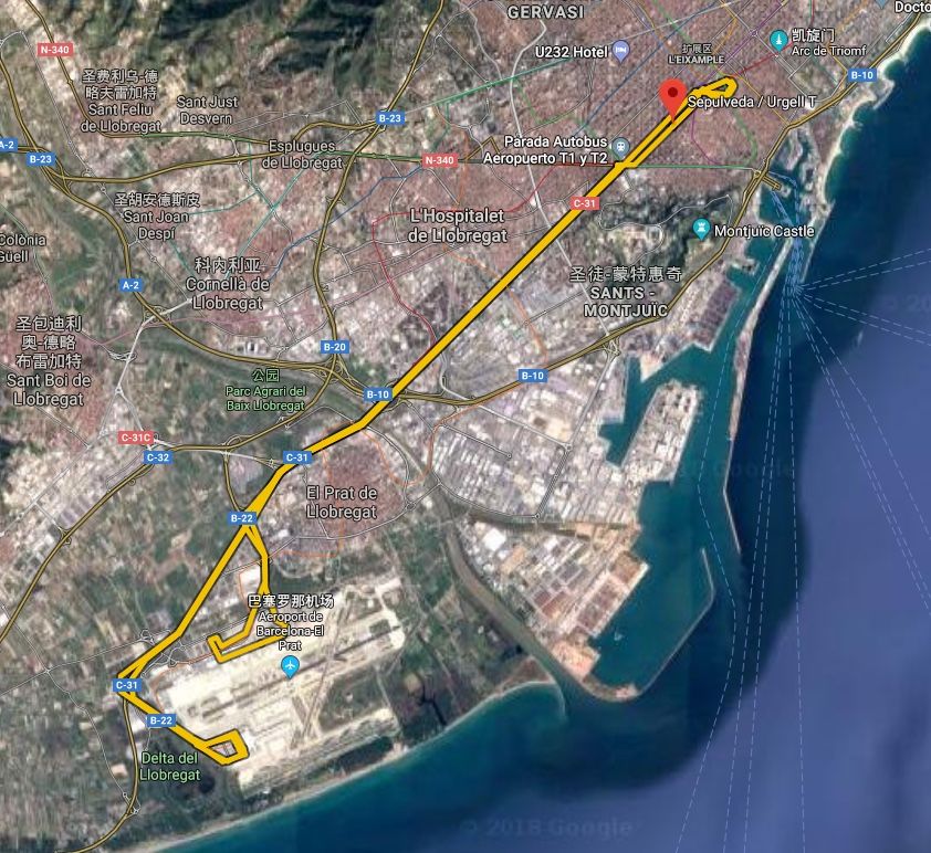 求助!巴塞罗那市区机场大巴-Sepúlveda - Urg