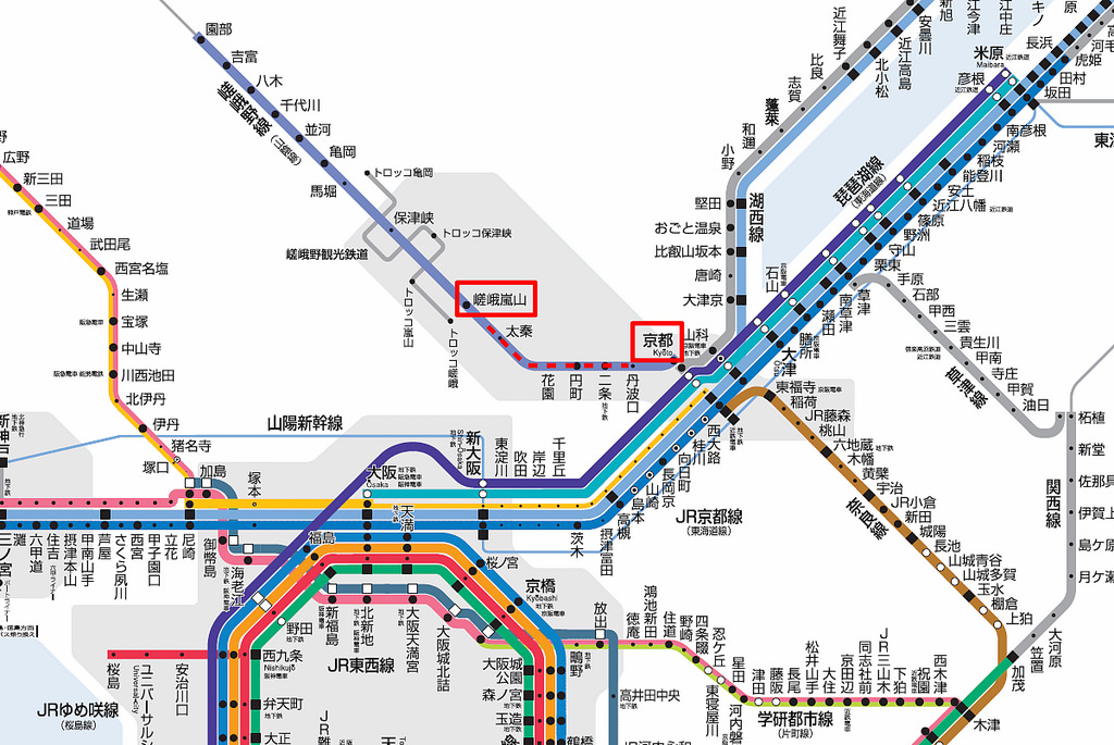 请问从京都站坐车到岚山 如果坐嵯峨野线从京都站到马崛站是不是直达啊 穷游问答