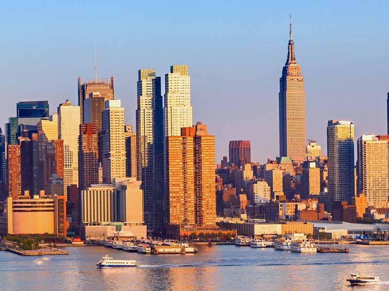 直飞美国纽约3-91天往返含税机票(五星海航可